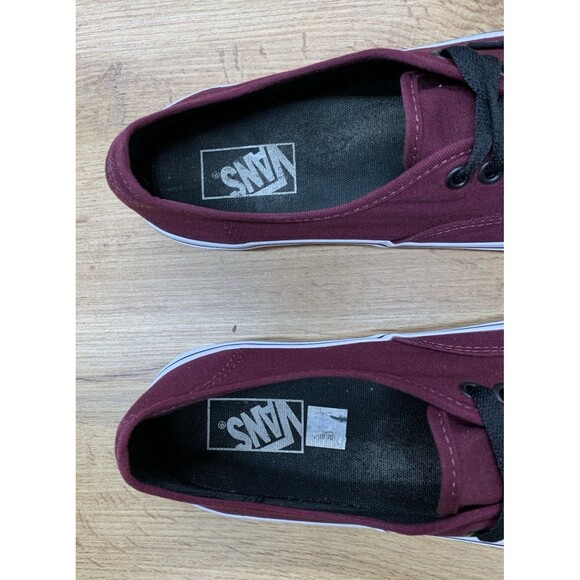 Vans Authentic Burgundy Canvas Sneakers Men\'s Size 10 Classic Lace Up Shoes main image 6